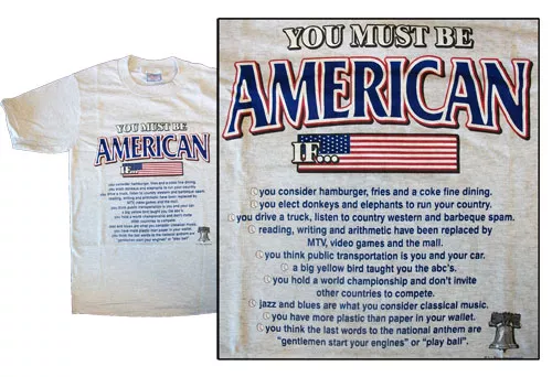 USA T-Shirt (You Must Be) - S, Gray, Ash