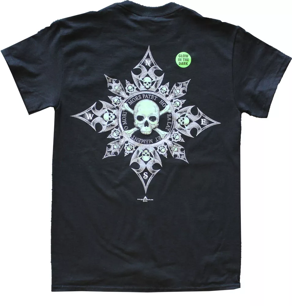 Pirate Compass Cotton T-Shirt - S, Black