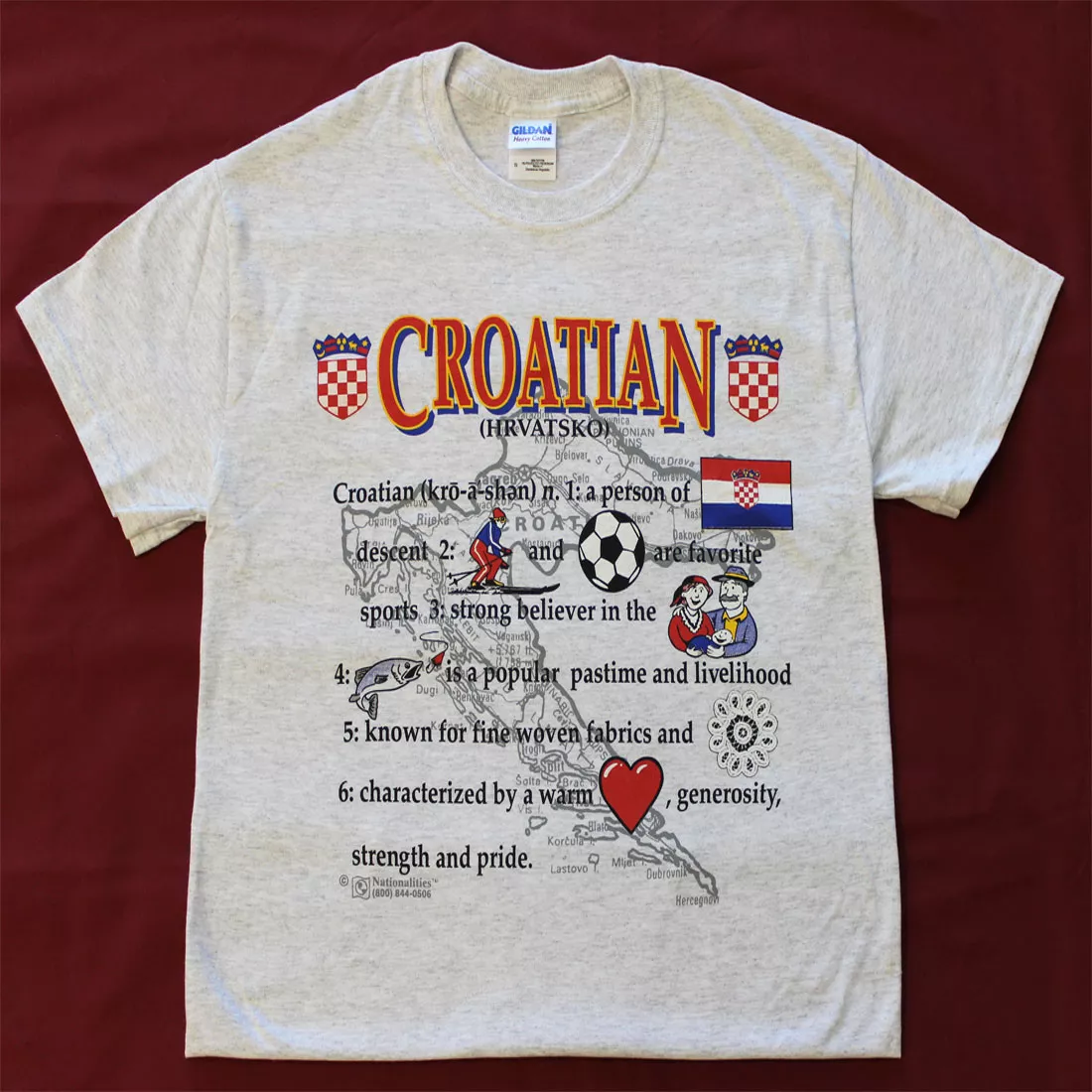 Croatia Definition T-Shirt - S, Gray, Ash