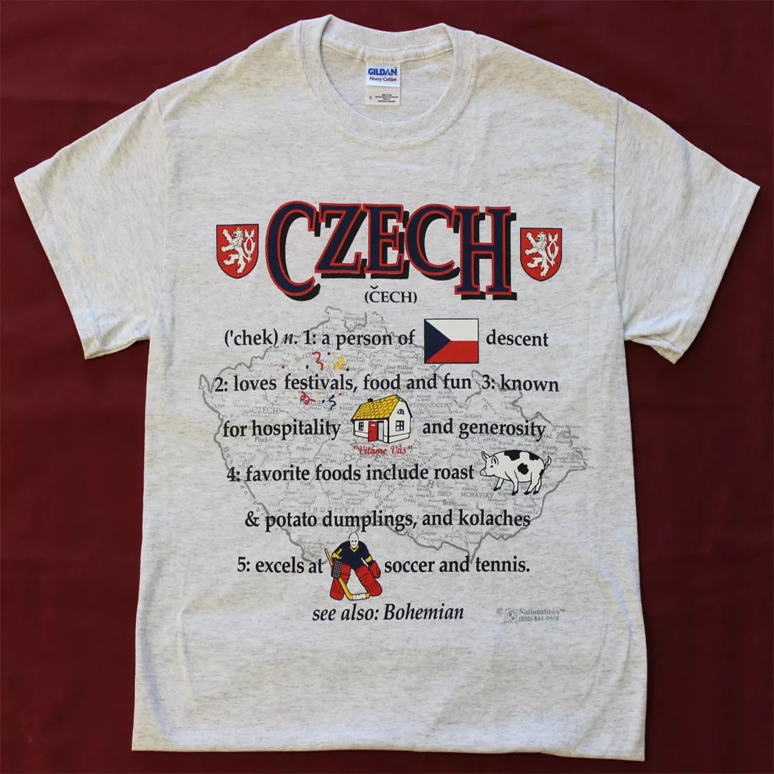 Czech Republic Definition T-Shirt - S, Gray, Ash