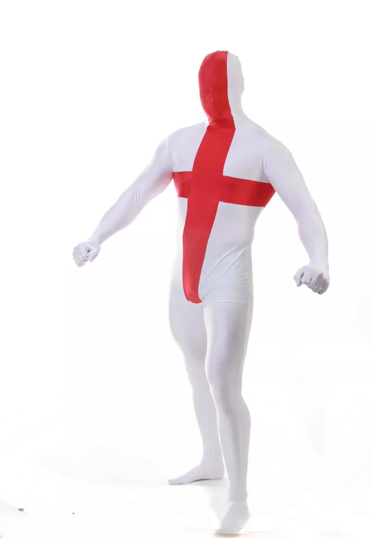 England - Spandex Bodysuit Morphsuit - L, Red