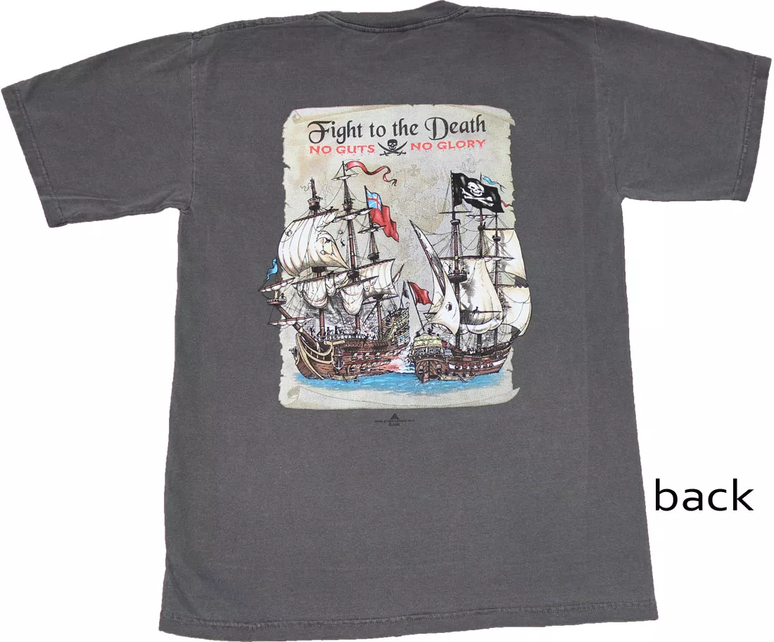 Fight to the Death Cotton T-Shirt - S, Gray, Pepper
