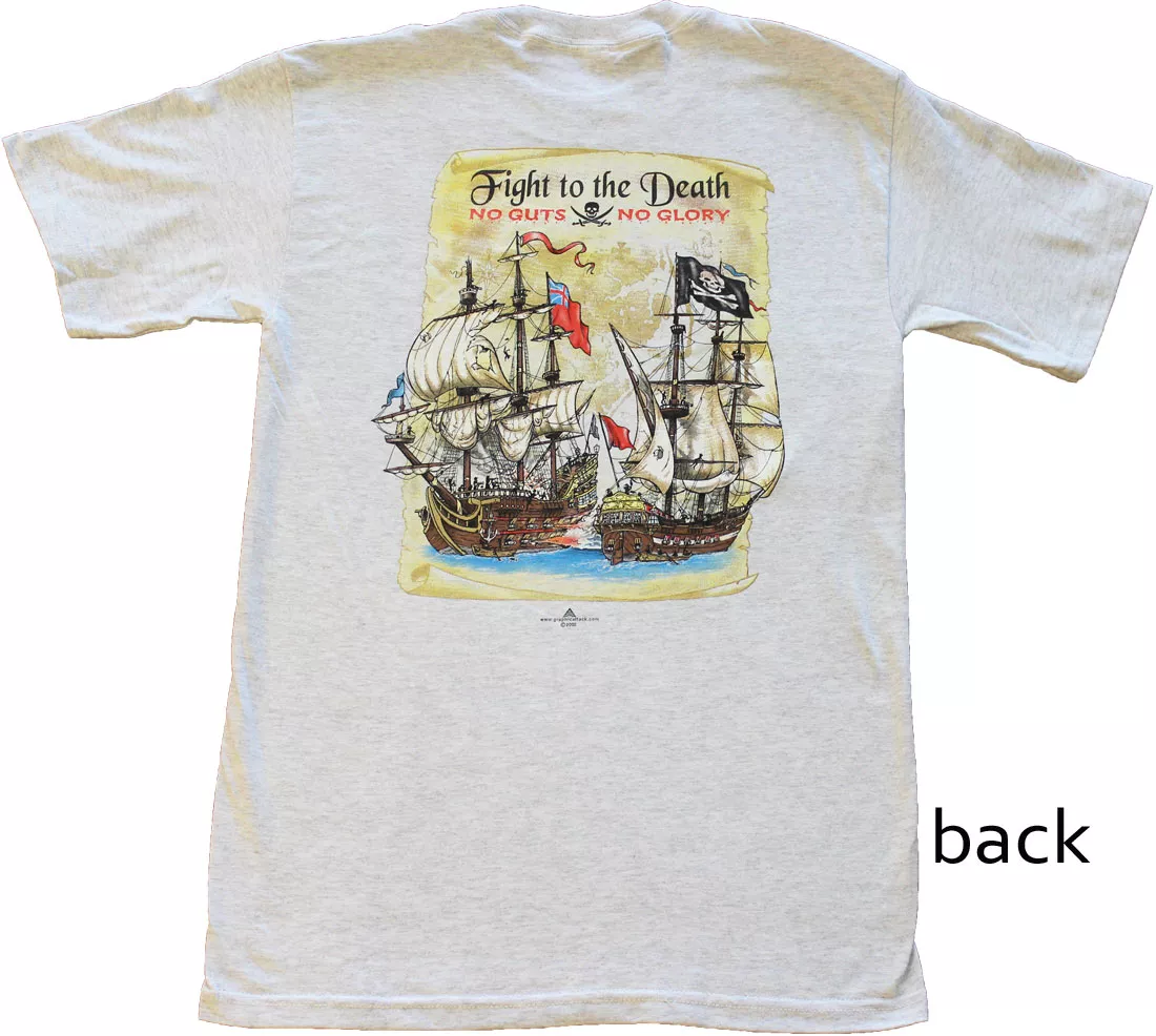 Fight to the Death Cotton T-Shirt - S, Gray, Ash