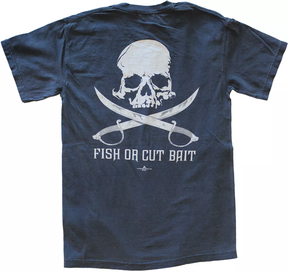Fish or Cut Bait Cotton T-Shirt - S, Blue