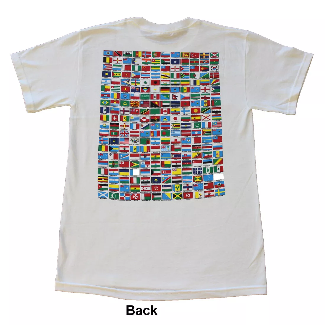 Flags of the World T-Shirt (Style 1) - XXL, White