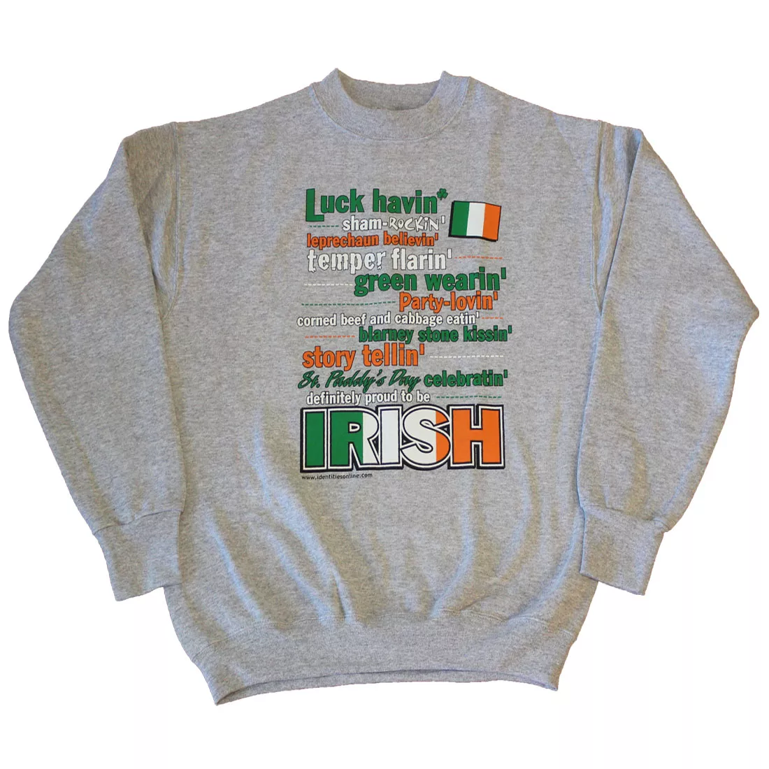 Ireland Smack Talk Sweatshirt - S, Gray, Ash