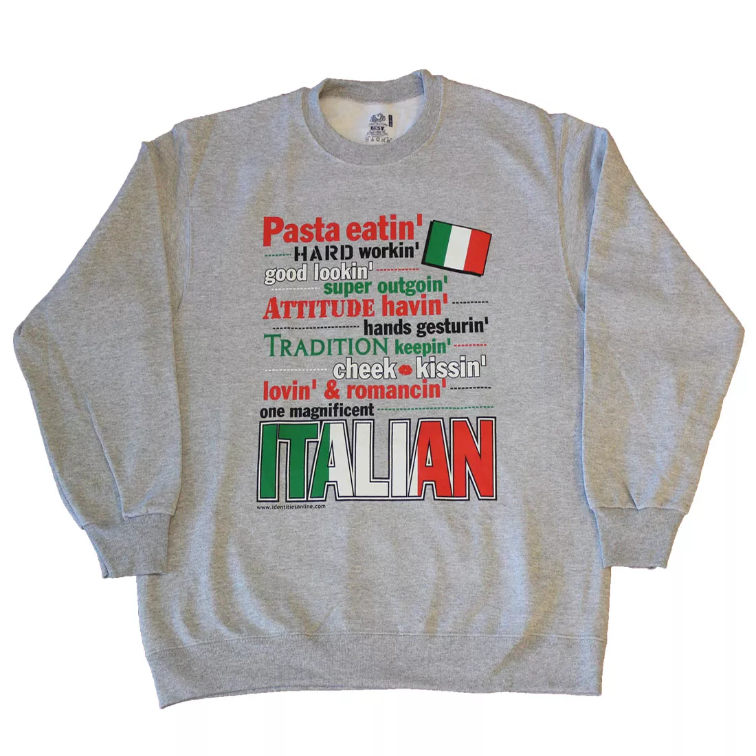 Italy Smack Talk Sweatshirt - S, Gray, Ash