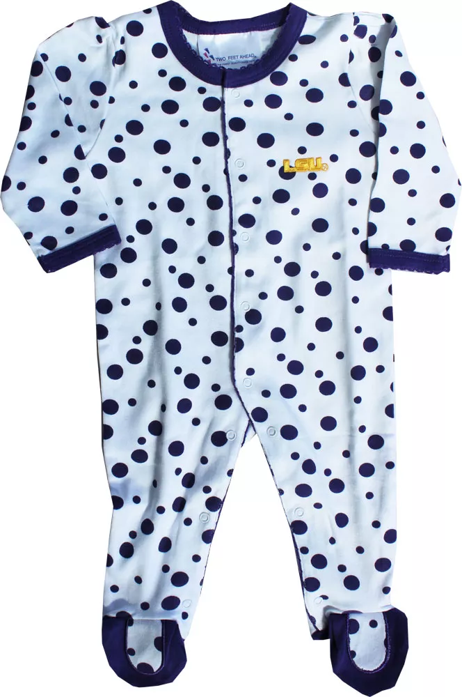 Louisiana State University - Polka Dot Footed Creeper - 6 Month, Purple