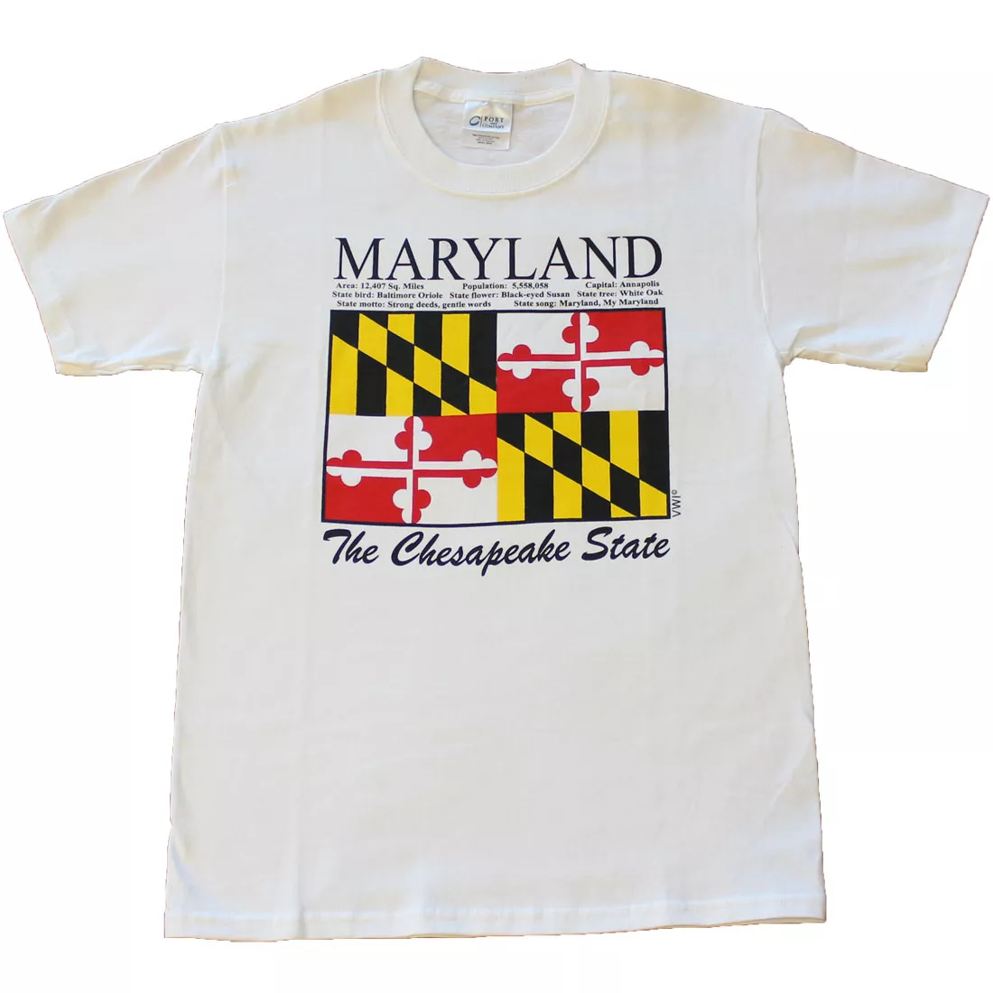 Maryland State T-Shirt - S, White