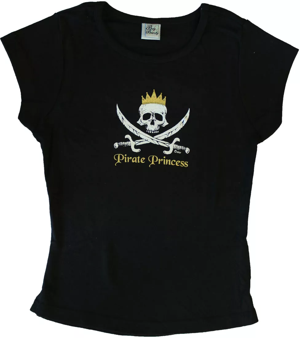 Pirate Princess Cotton Babydoll T-Shirt - S, Black