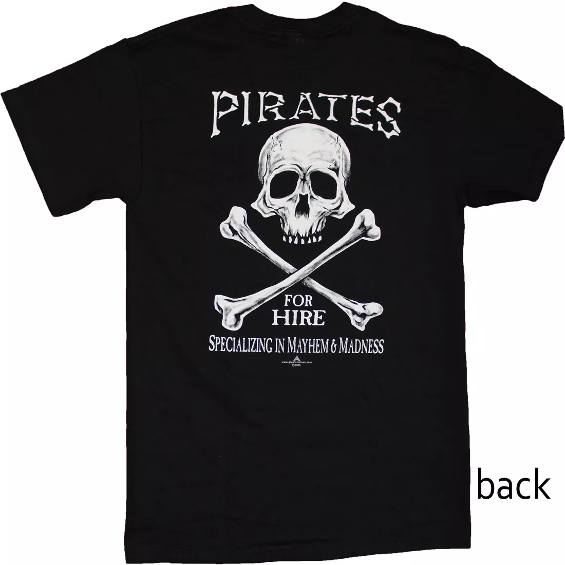 Pirates for Hire Cotton T-Shirt - S, Black