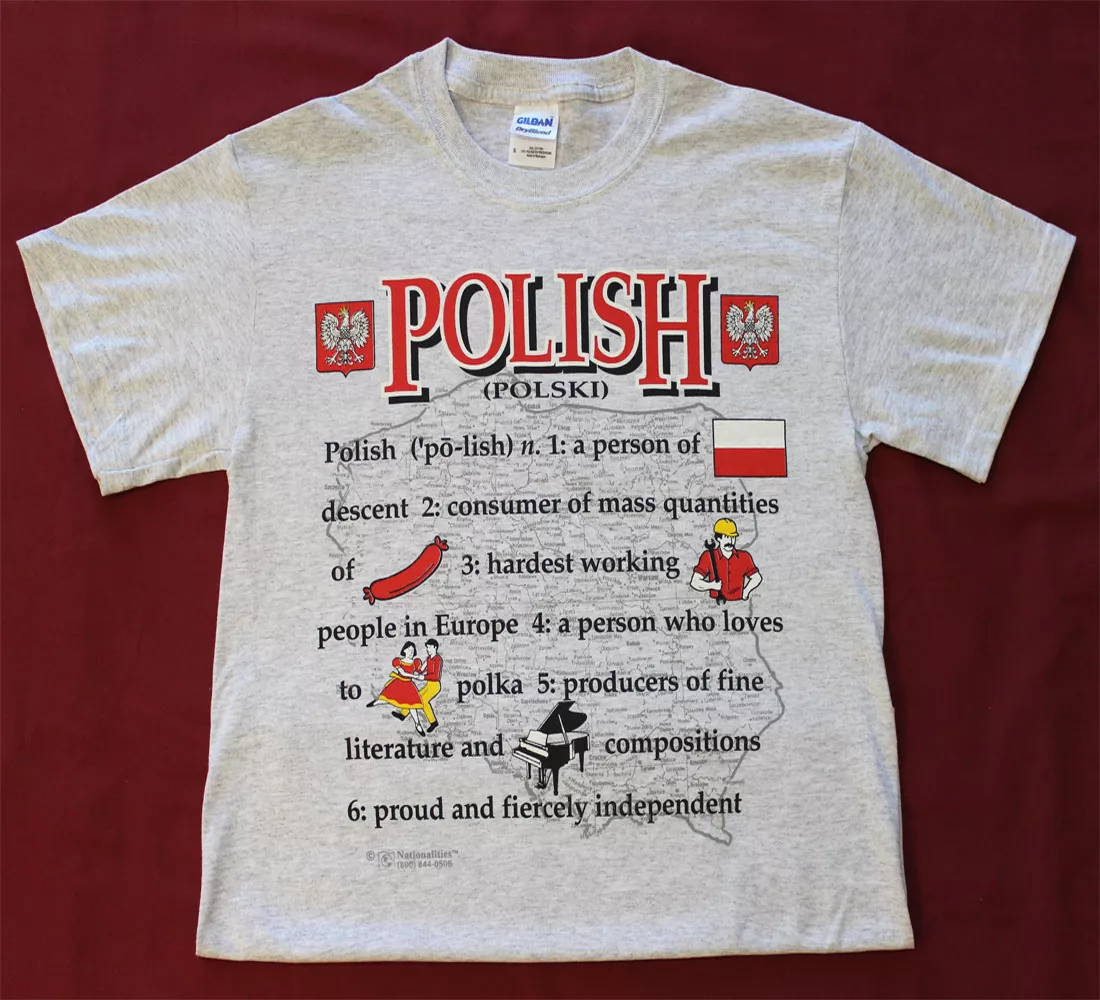 Poland Definition T-Shirt - S, Gray, Ash