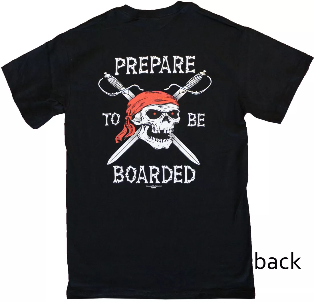 Prepare to be Boarded Cotton T-Shirt - S, Black