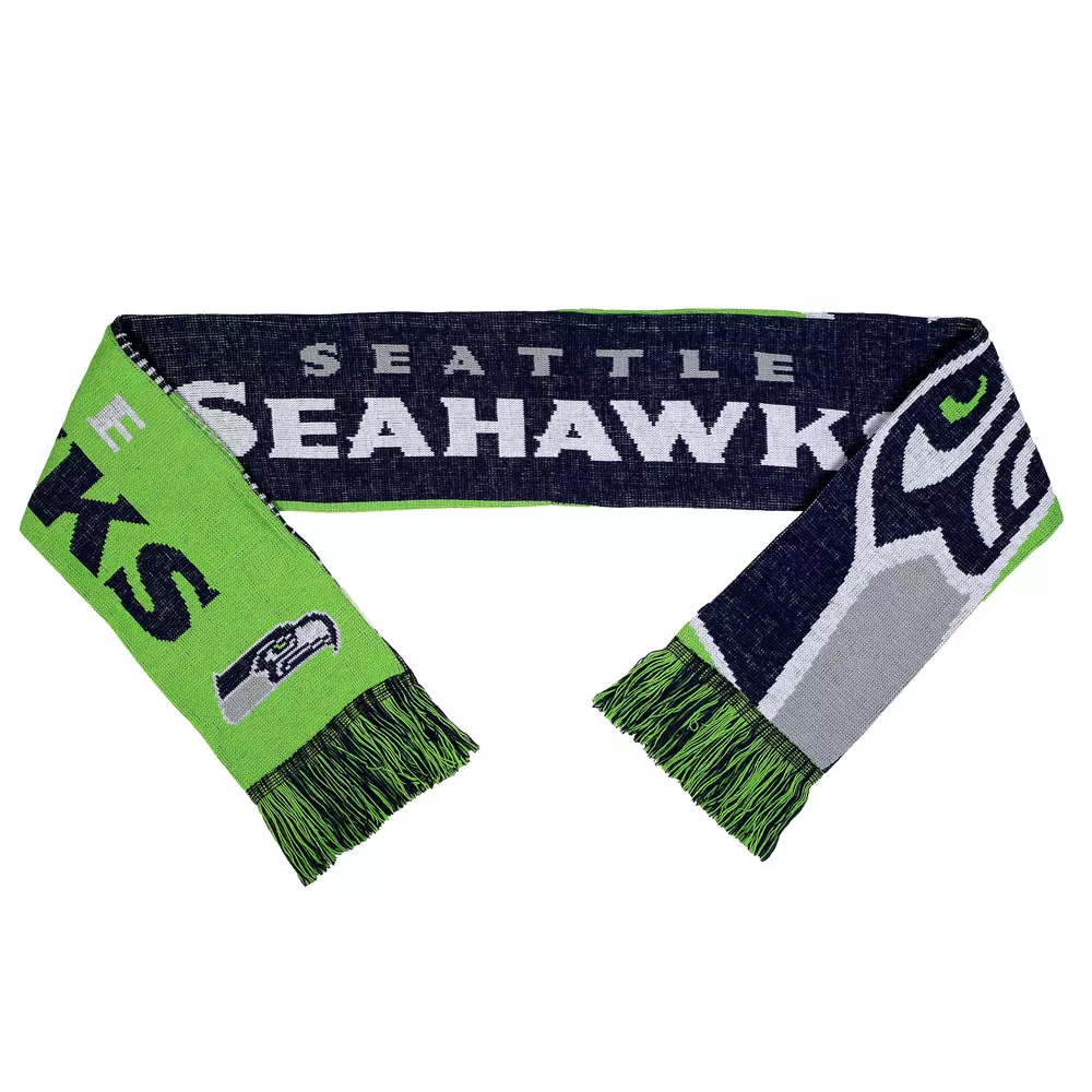 Seattle Seahawks NFL Split Logo Scarf - 6.5" X 70"