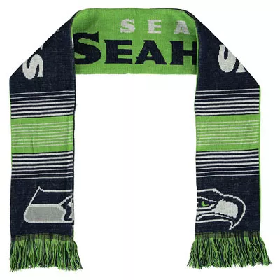 Seattle Seahawks NFL Split Logo Scarf - 6.5" X 70"