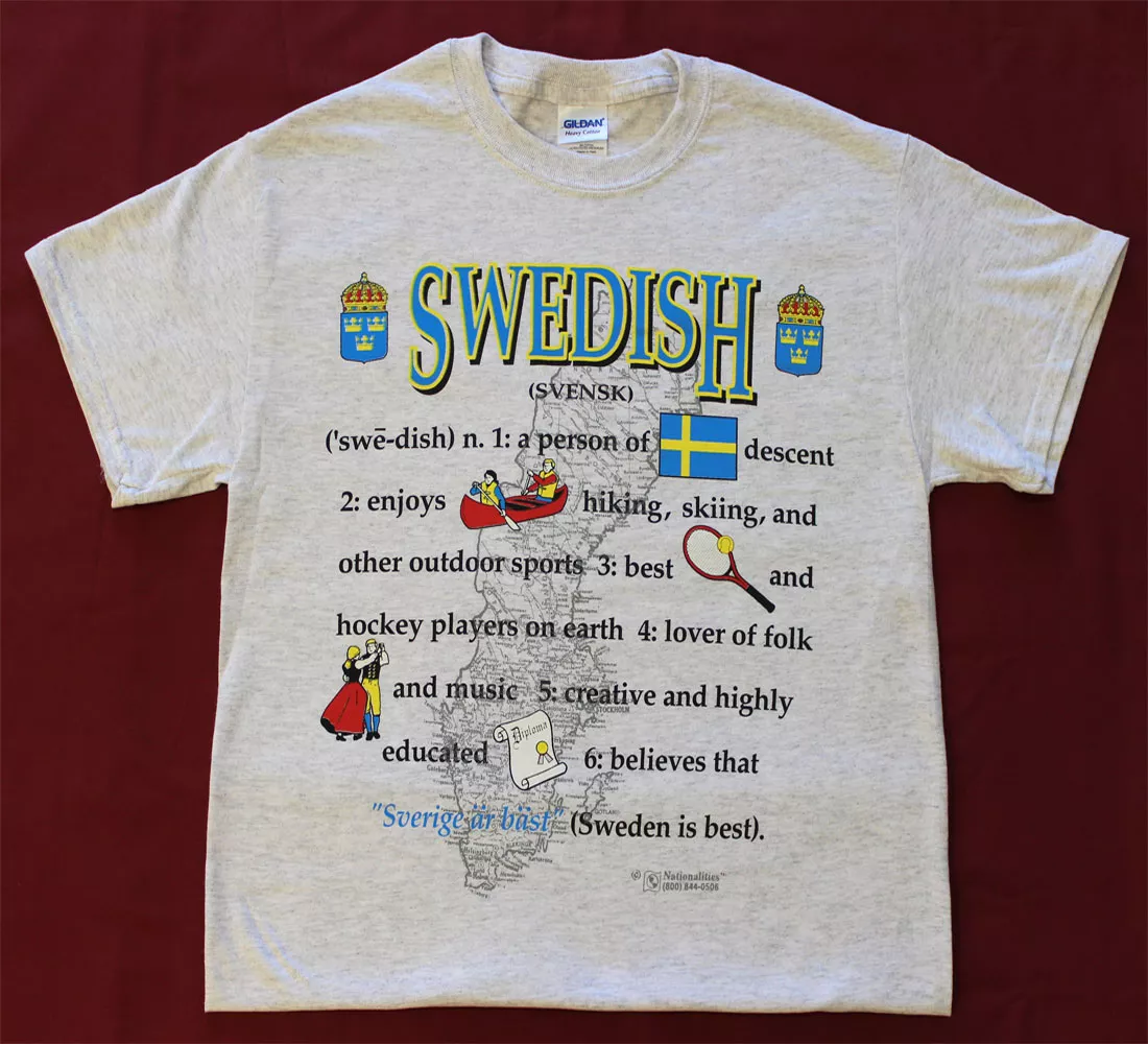 Sweden Definition T-Shirt - S, Gray, Ash