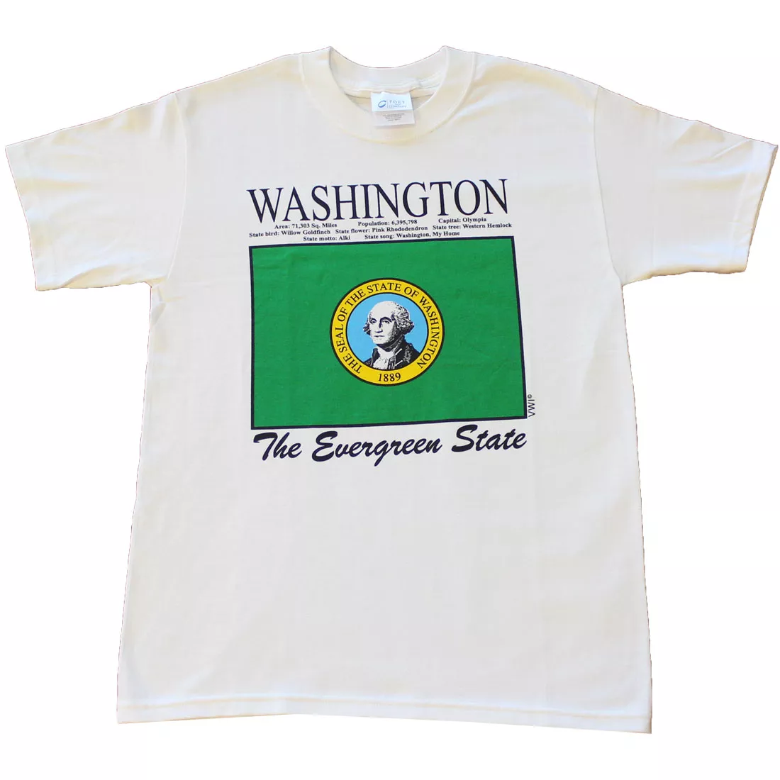 Washington State T-Shirt - S, White