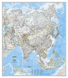 Asia National Geographic - 38" x 34" Wall Map (Classic-Laminated)