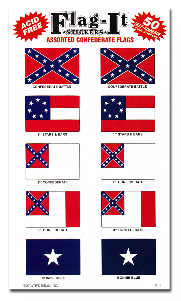 Confederate (Assorted) 50 Count Sticker Pack