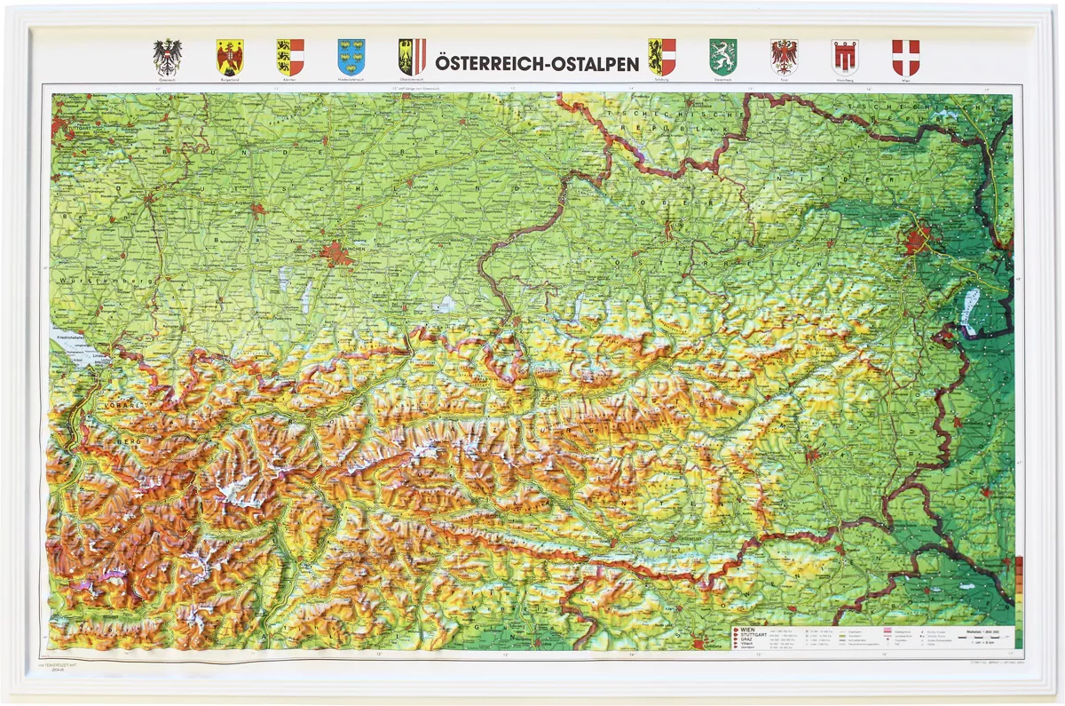 Austria Relief Map- 21" x 32"