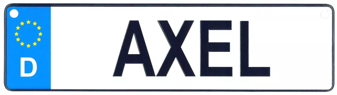 Axel - European License Plate (Germany)
