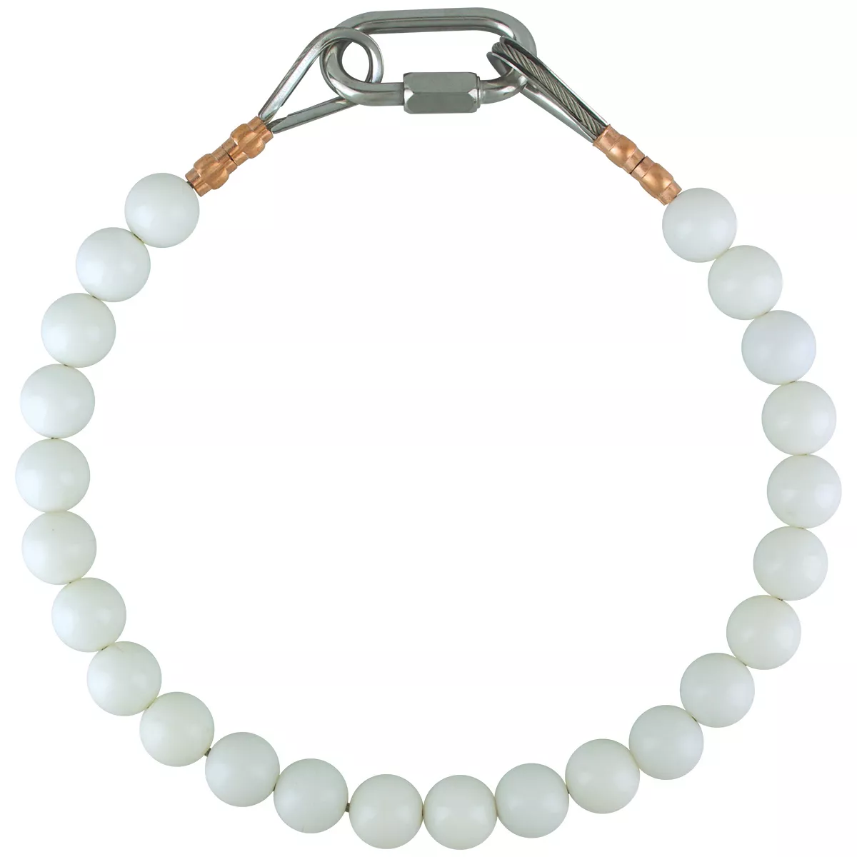 Beaded Retainer Ring for 5" pole (white)