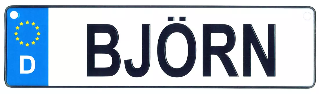 Björn - European License Plate (Germany)