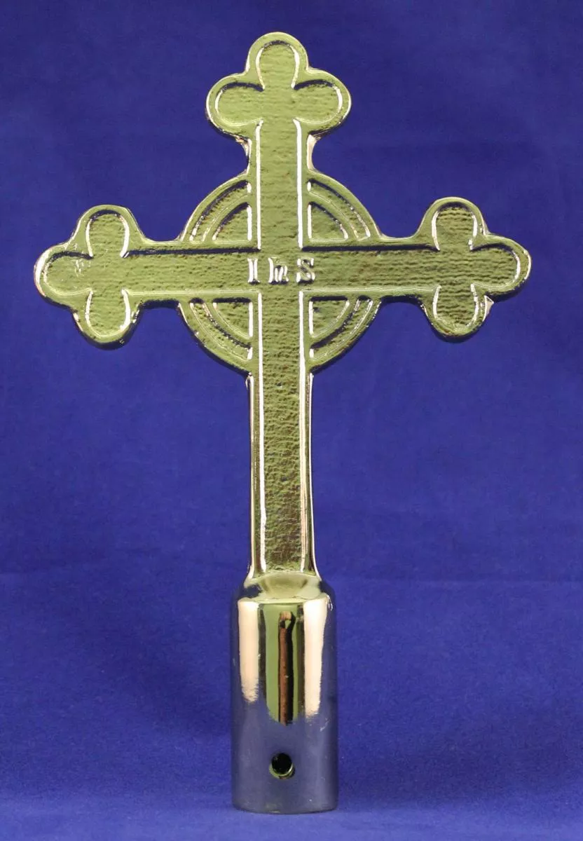 Catholic Cross - 9" Aluminum  Pole Ornament