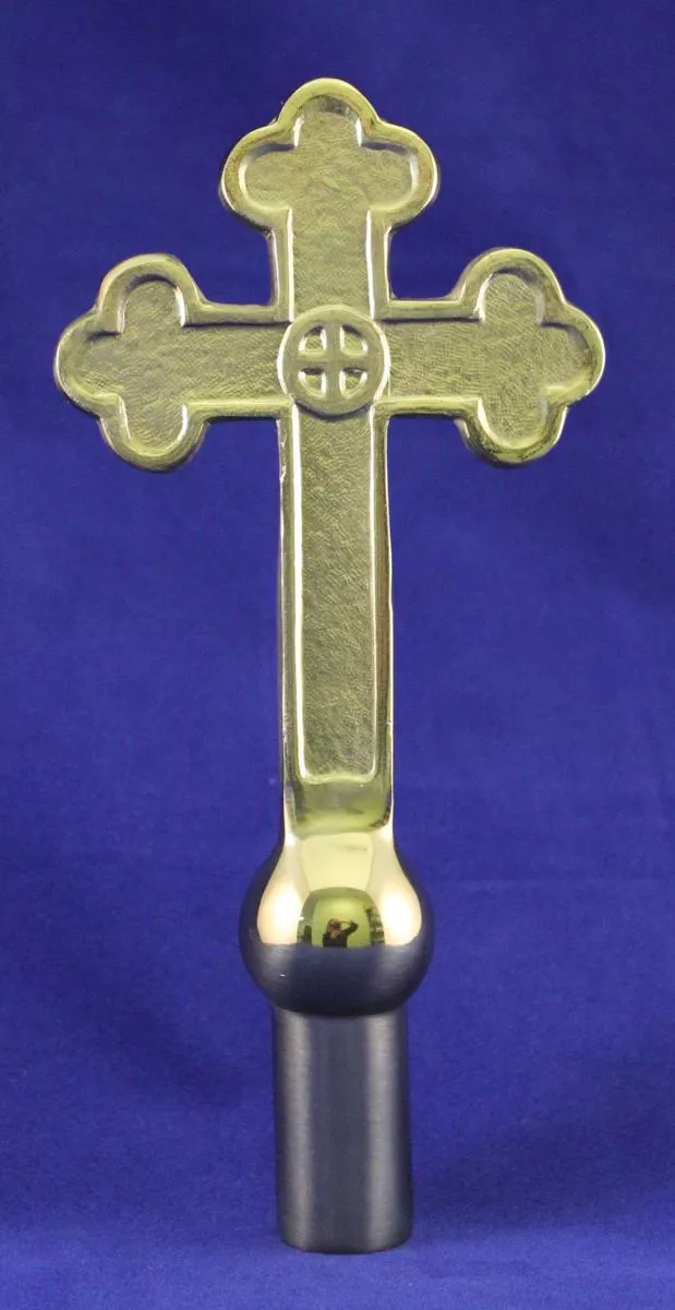 Church Cross - 9" Brass Pole Ornament