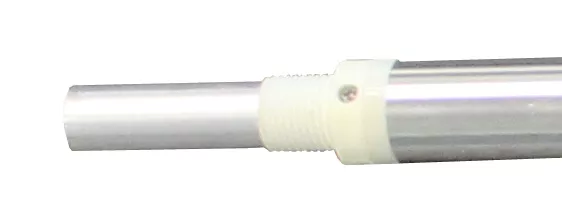 6'x1" Brite Silver Aluminum Spinning Pole - 2-Piece