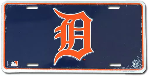 Detroit Tigers MLB License Plate (Blue/Orange)