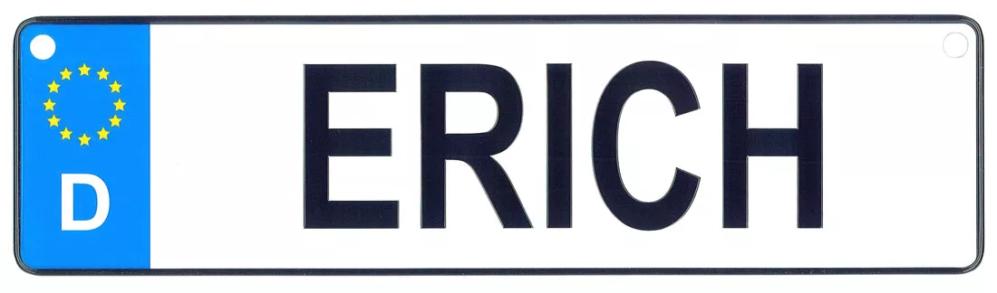 Erich - European License Plate (Germany)