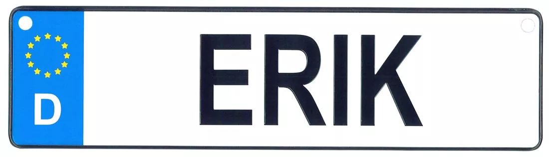 Erik - European License Plate (Germany)
