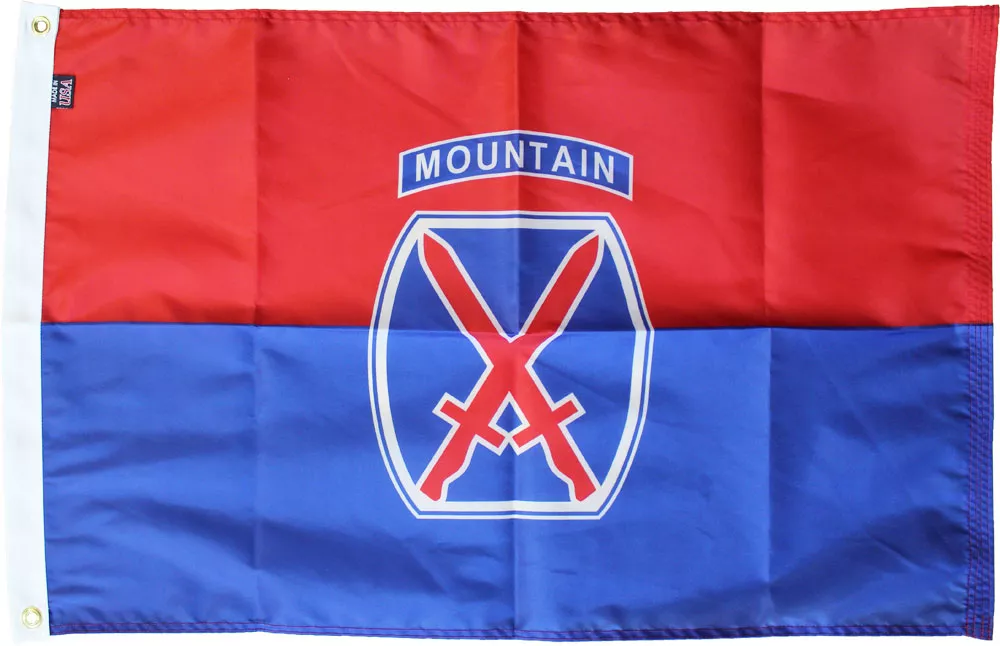 10th Mountain Division - 3'X5' Nylon Flag - Nylon, 3' x 5', Without Fringe