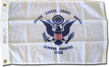 Coast Guard - 12"X18" Nylon Flag - Nylon, Without Fringe, Grommets