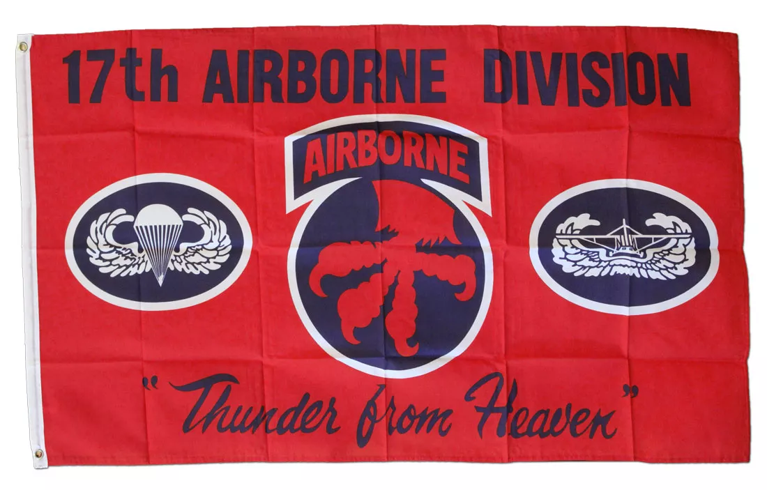 17th Airborne Division - 3'X5' Polyester Flag - Lightweight Polyester, 3' x 5', Without Fringe, Grommets