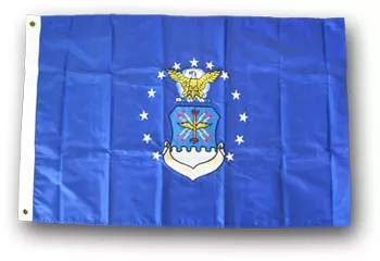 Air Force (Blue) - 2'X3' Double-Sided Nylon Flag (Embroidered) - Nylon, Without Fringe, Grommets
