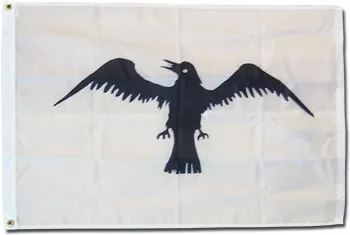Raven - 2'X3' Nylon Flag - Nylon, Without Fringe, Grommets, Dyed