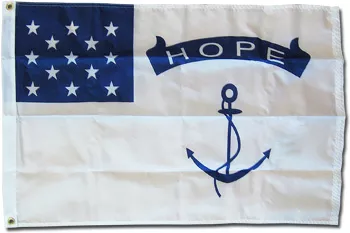 Rhode Island Regiment - 2'X3' Nylon Flag - Nylon, Without Fringe, Grommets, Dyed