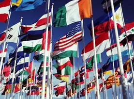 UN Member Nations - 2' X 3' Nylon Flag Set - Nylon, Without Fringe, Grommets