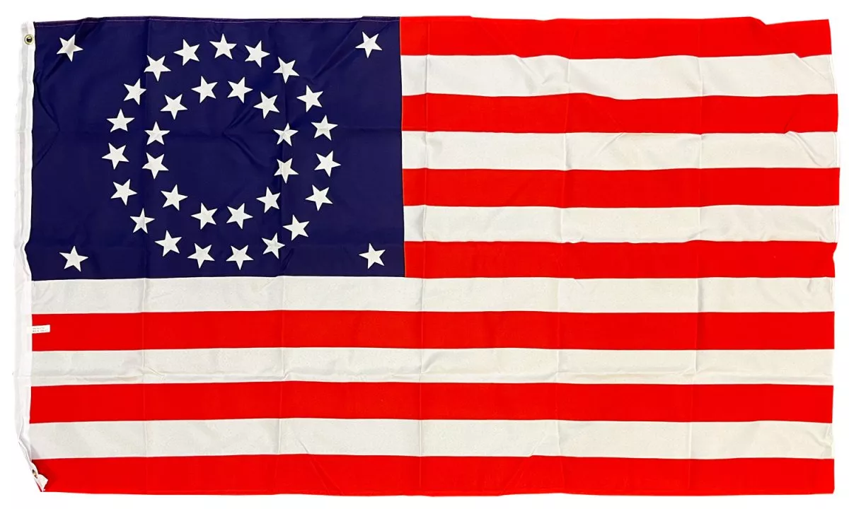 USA - 3'X5' Polyester Flag (35-Stars)  - Lightweight Polyester, 3' x 5', Without Fringe, Grommets