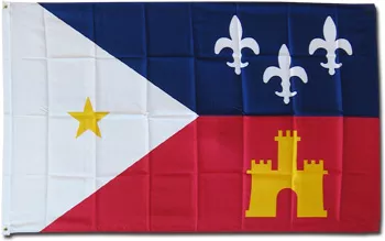 Acadiana - 3'X5'  Polyester Flag - Lightweight Polyester, 3' x 5', Without Fringe, Grommets