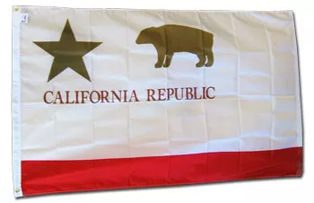 California Republic - 3'X5' Nylon Flag - Nylon, 3' x 5', Without Fringe