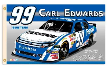 Carl Edwards - 3' x 5' 2-Sided Polyester Flag - Medium Knit Polyester, 3' x 5', Without Fringe, Grommets, Dyed