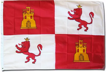 Castile and Leon (Lions and Castles) - 3'X5' Nylon Flag - Nylon, 3' x 5', Without Fringe, Grommets