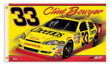 Clint Bowyer - 3'X5' Polyester Flag - Medium Knit Polyester, 3' x 5', Without Fringe, Sewn