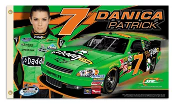 Danica Patrick - 3'X5' Polyester Flag - Medium Knit Polyester, 3' x 5', Without Fringe, Sewn