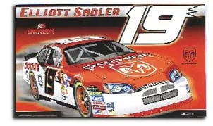 Elliott Sadler - 3' x 5' 2-Sided Polyester Flag - Medium Knit Polyester, 3' x 5', Without Fringe, Grommets, Dyed