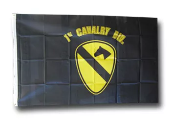 First Cavalry - 3'X5' Polyester Flag (black) - Lightweight Polyester, 3' x 5', Without Fringe