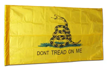 Gadsden - 3'X5' Nylon Flag (pole hem) - Nylon, 3' x 5', Without Fringe, Pole Hem, Dyed